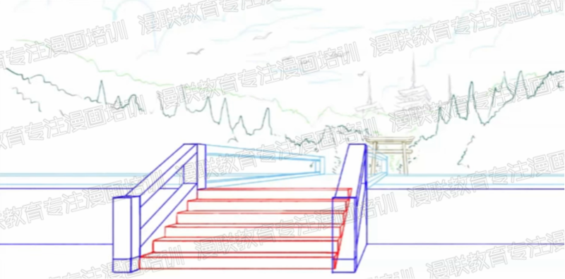 利用透视绘制漫画背景！漫画中曲道和台阶的画法